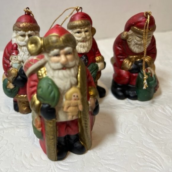 4 Piece Set Santa Christmas Standing Figurine Ornaments - Picture 2 of 8